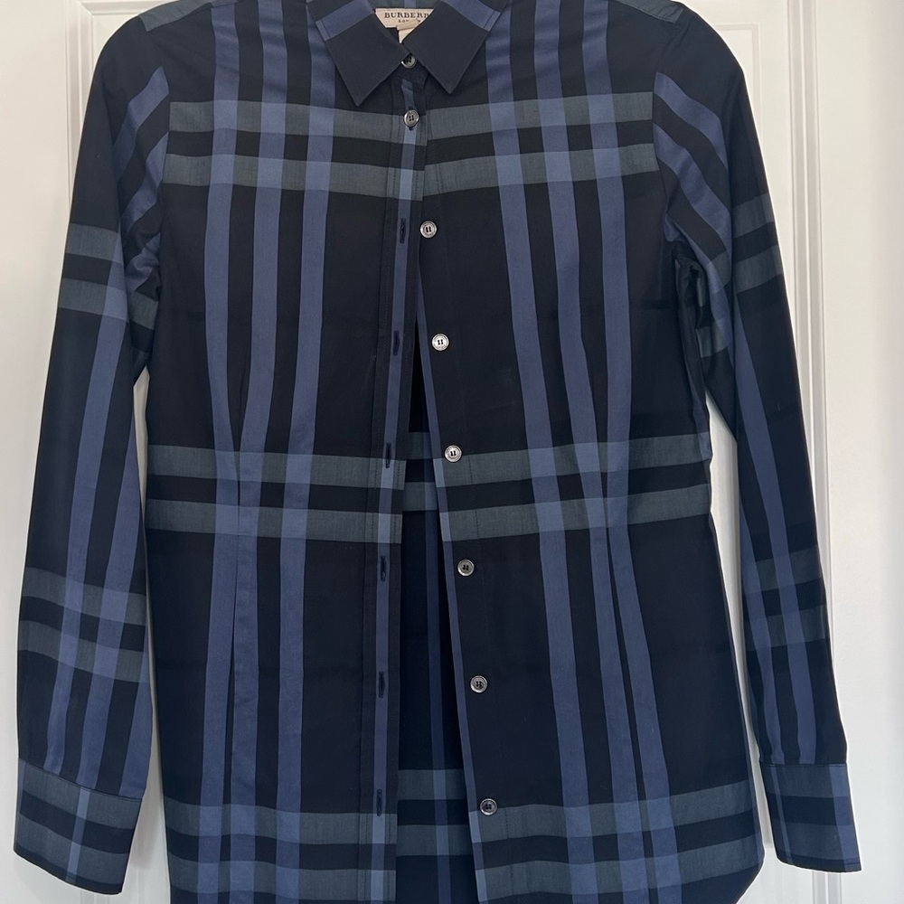 Burberry Women Multicolor Check Shirt in blue tone - discontinued item.
